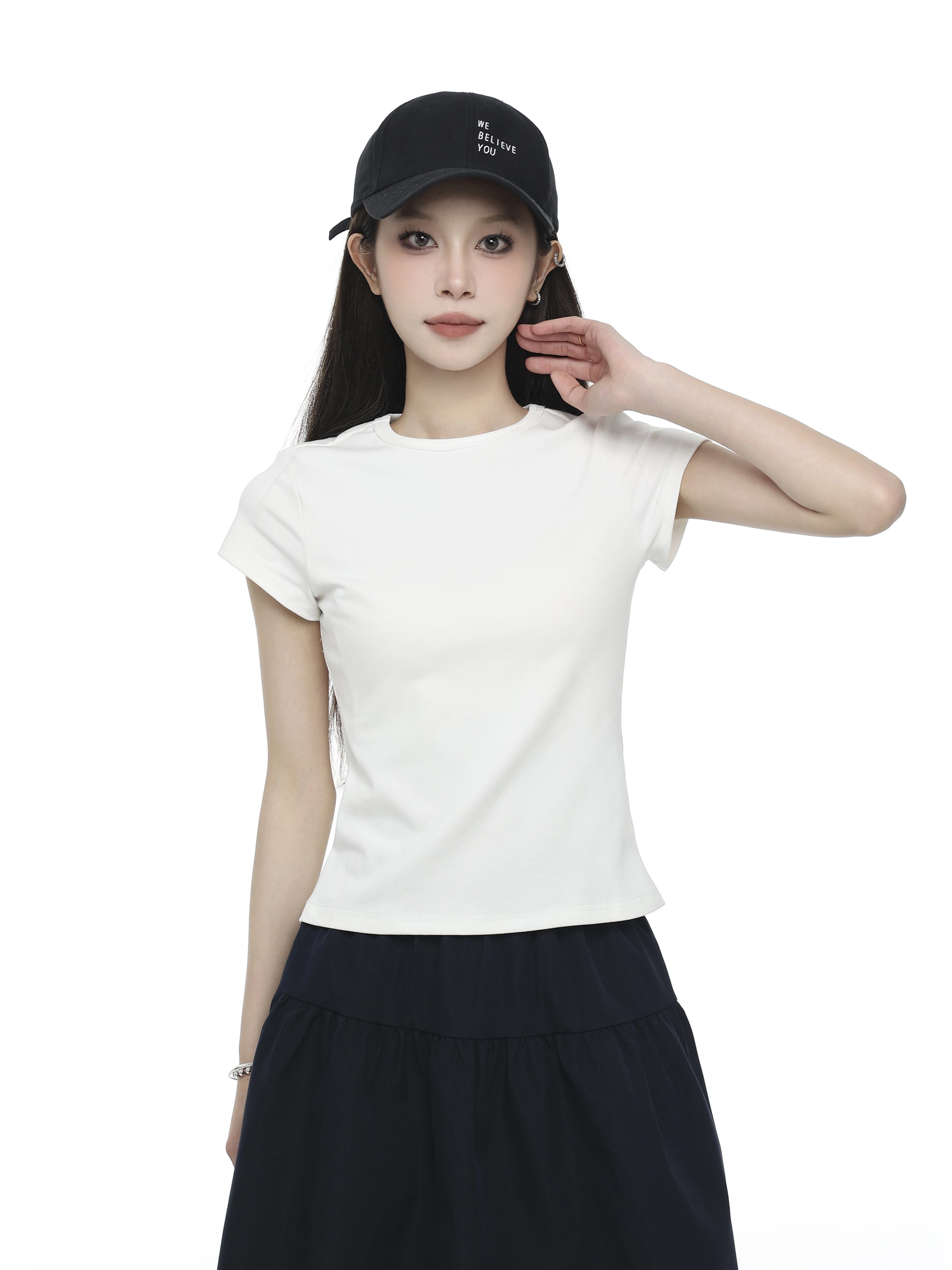 クルーネック ショート丈Tシャツ 商品説明・サイズ資料