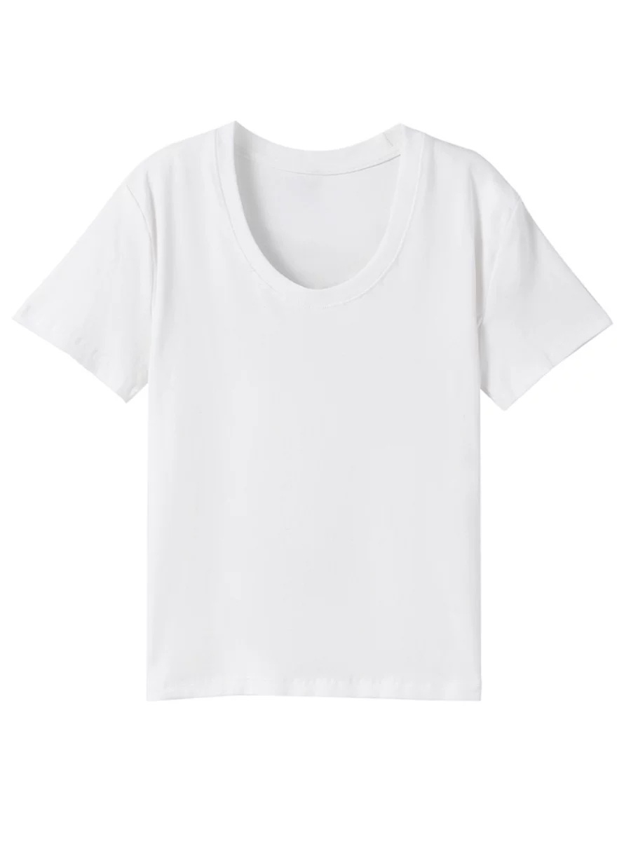 Uネック 半袖Tシャツ 商品写真