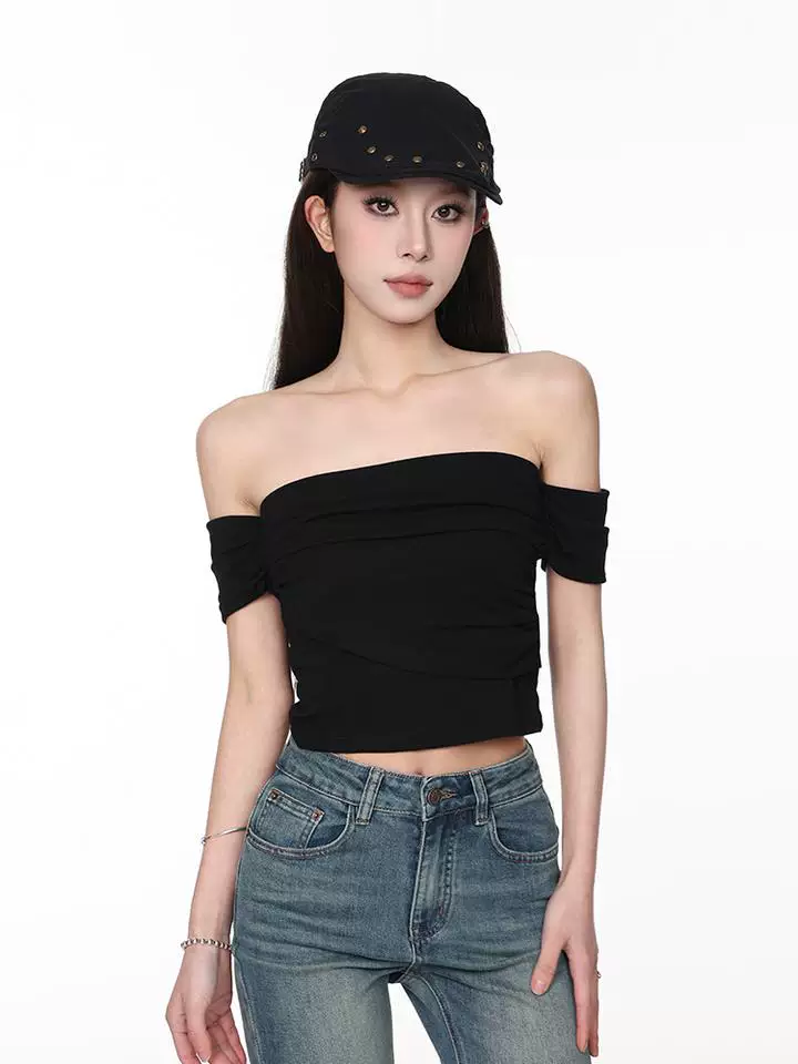 ギャザー オフショルダートップス 商品写真
