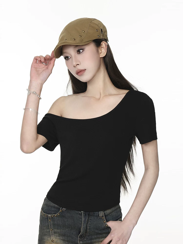 オフショルダー ショート丈 半袖Tシャツ 商品写真