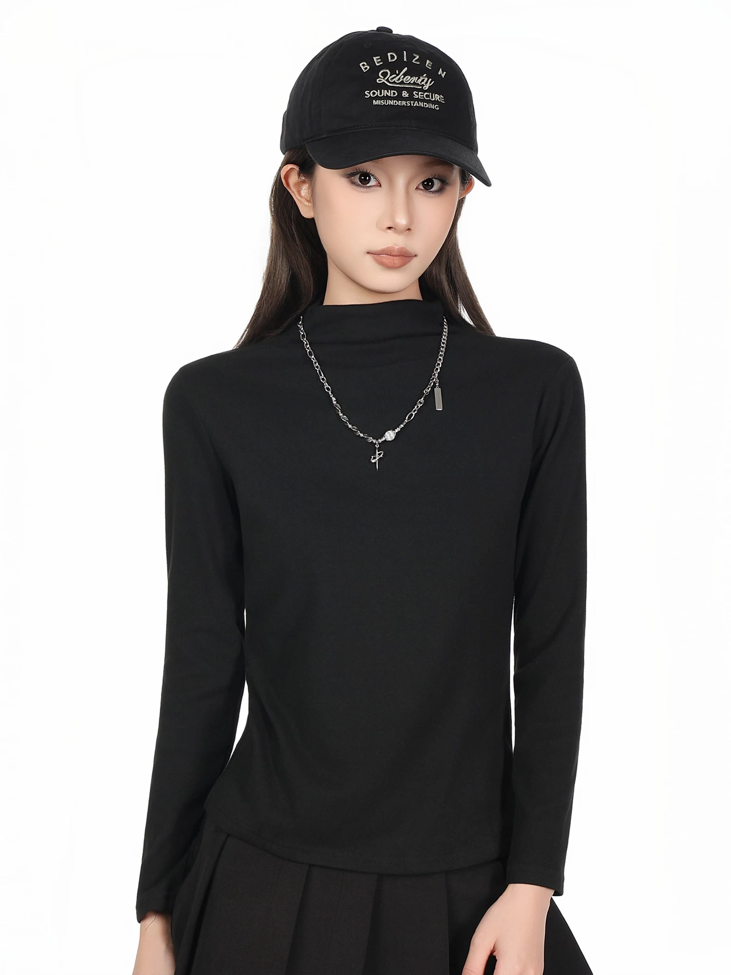 ハイネック 長袖Tシャツ 商品写真