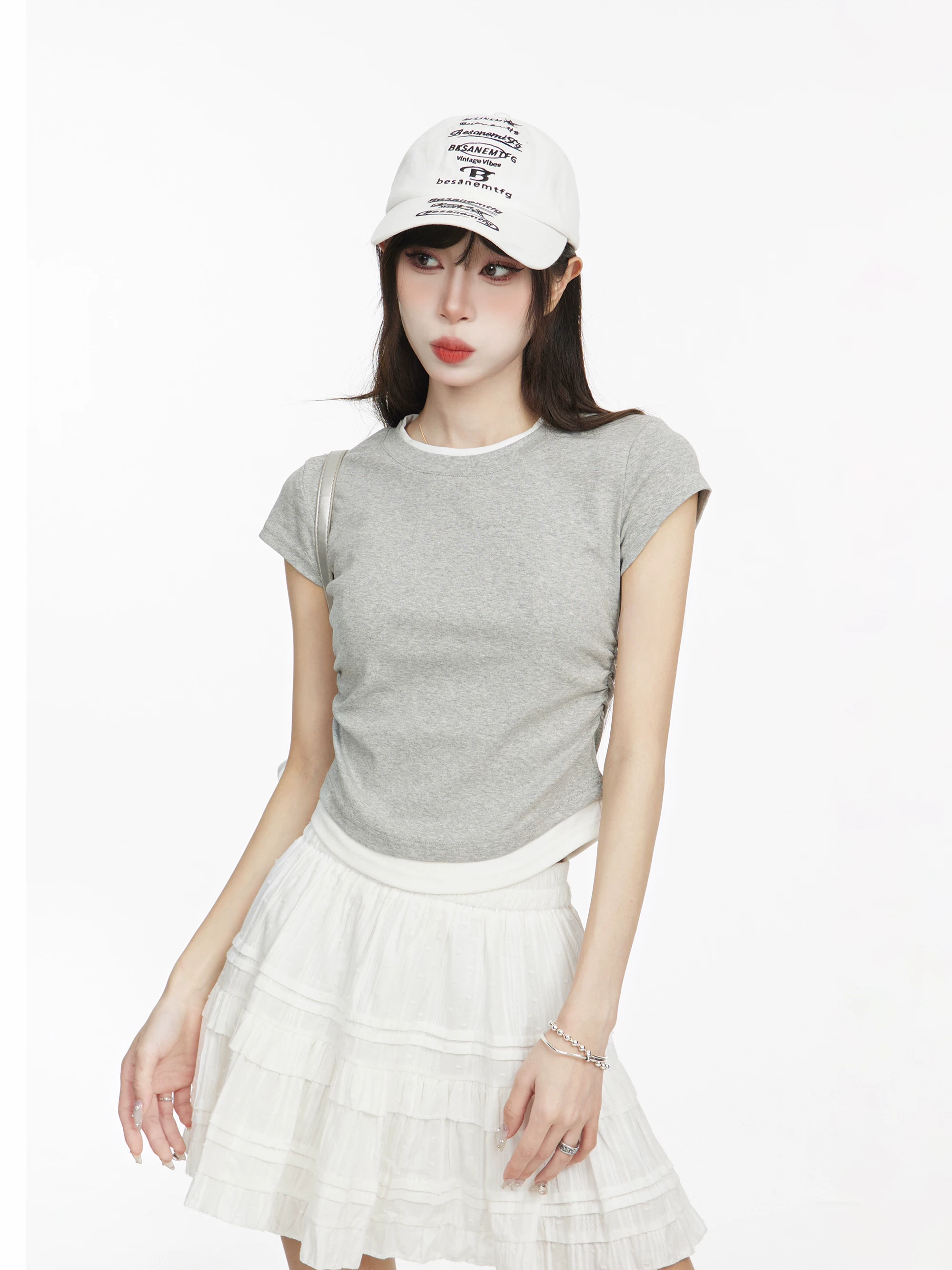 配色 クルーネック半袖Tシャツ 商品写真