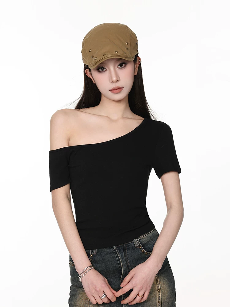オフショルダー ショート丈 半袖Tシャツ 商品写真