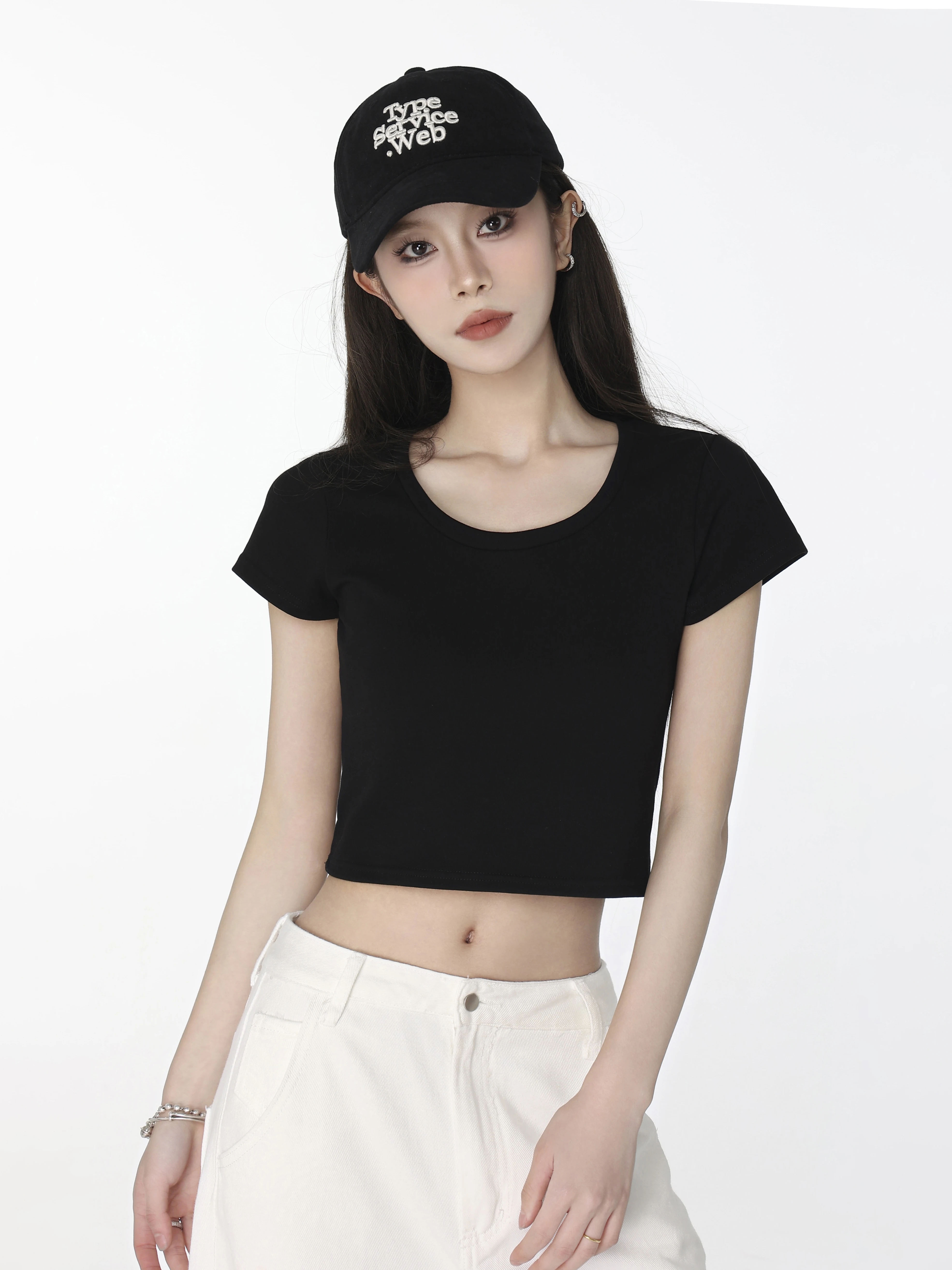 ショート丈 半袖Tシャツ 商品写真