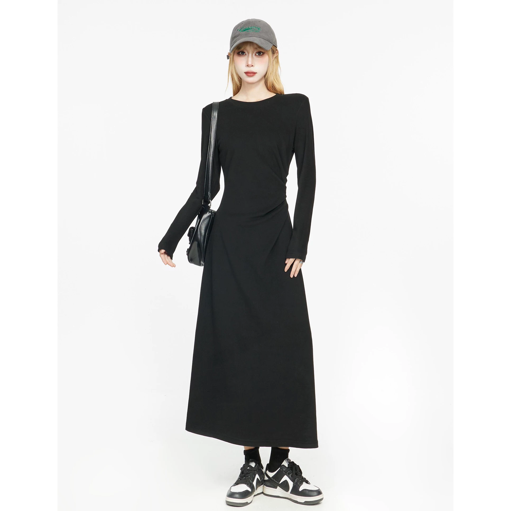 長袖 ニットロングワンピース 商品写真