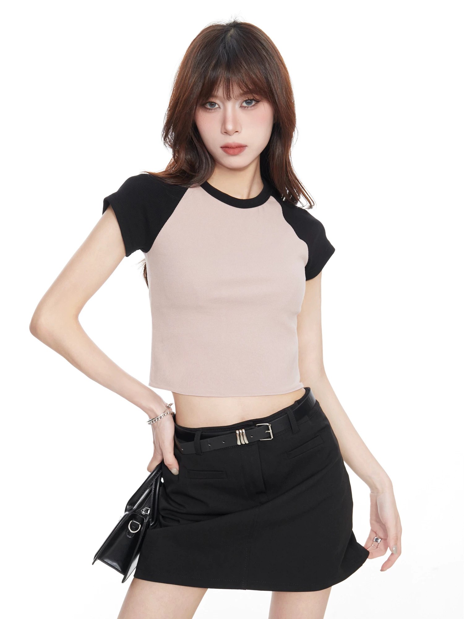 配色 ショート丈 半袖Tシャツ 商品写真