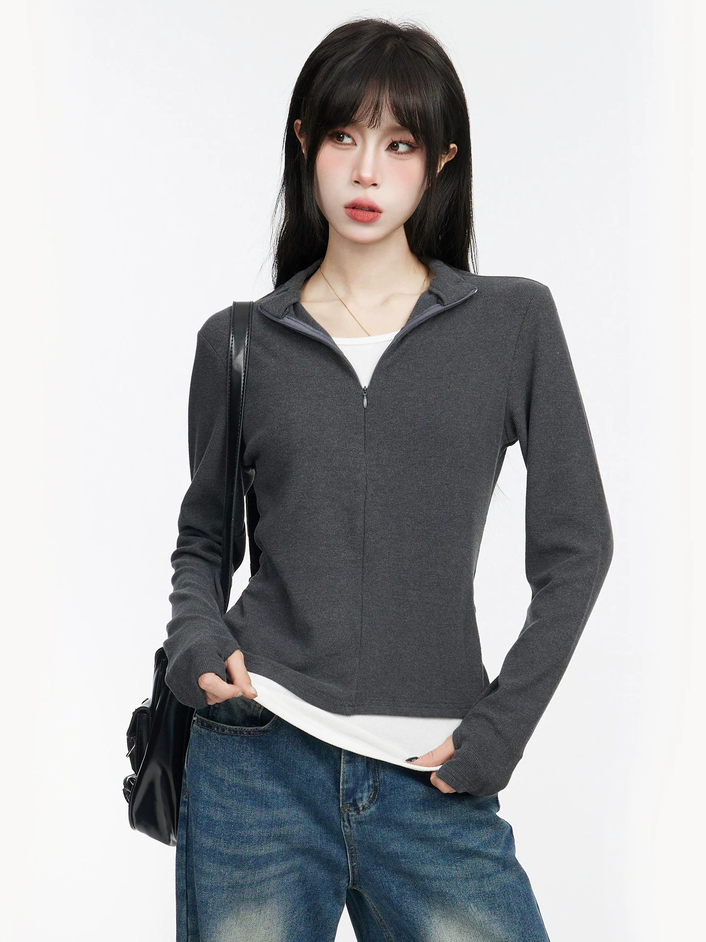 レイヤード風 長袖Tシャツ 商品写真