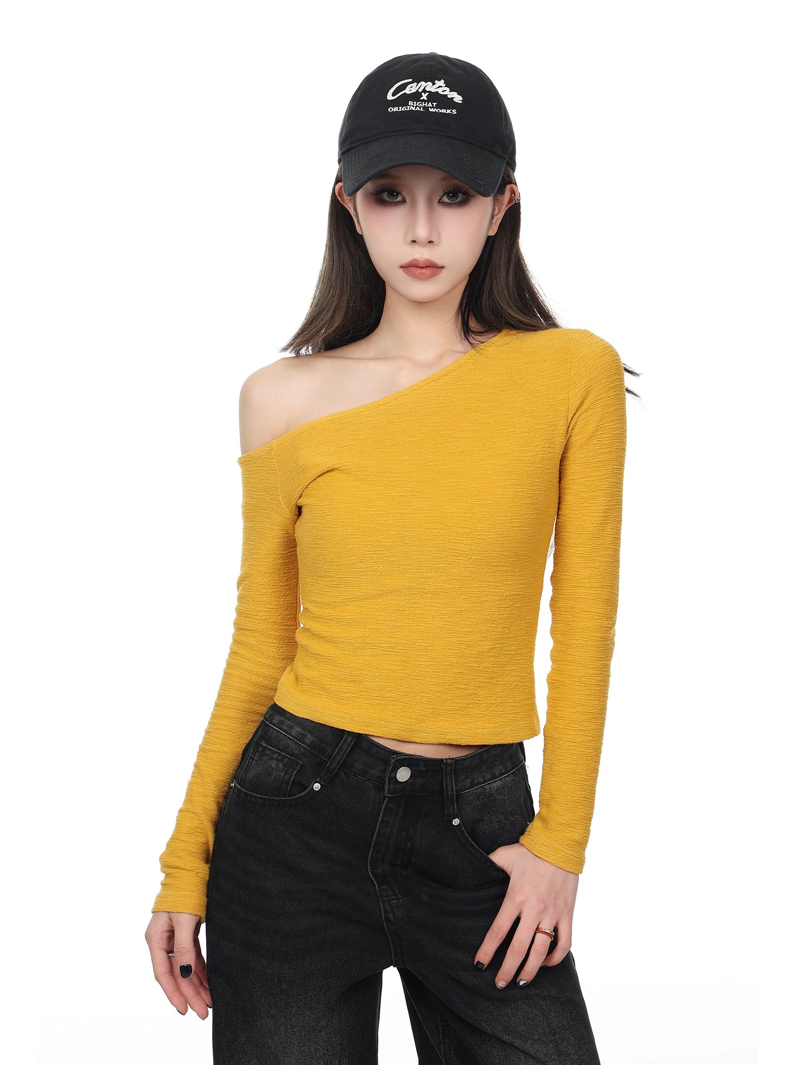オフショルダー 長袖Tシャツ 商品写真