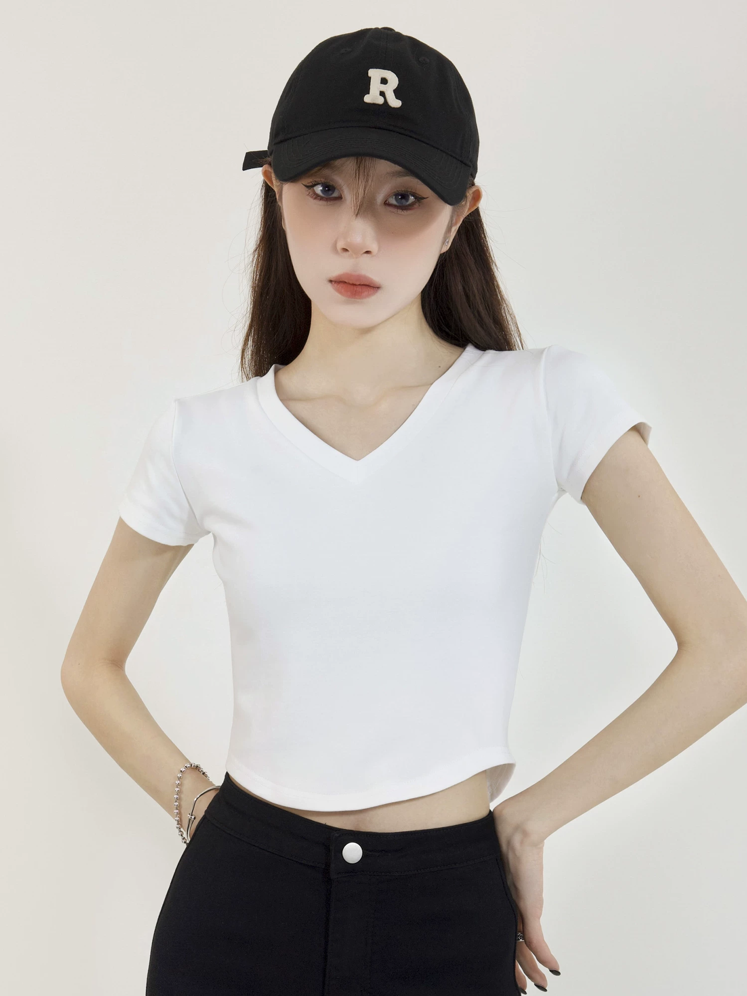 ショート丈 半袖Tシャツ 商品写真