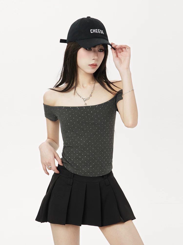 オフショルダー ショート丈 半袖Tシャツ 商品写真