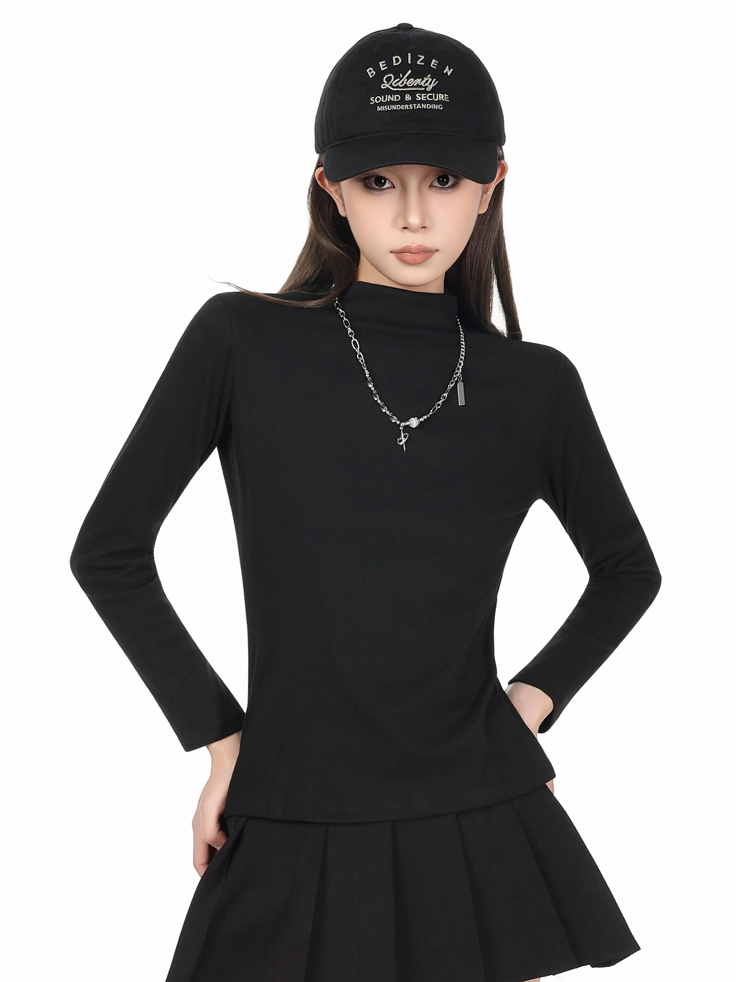 ハイネック 長袖Tシャツ 商品写真
