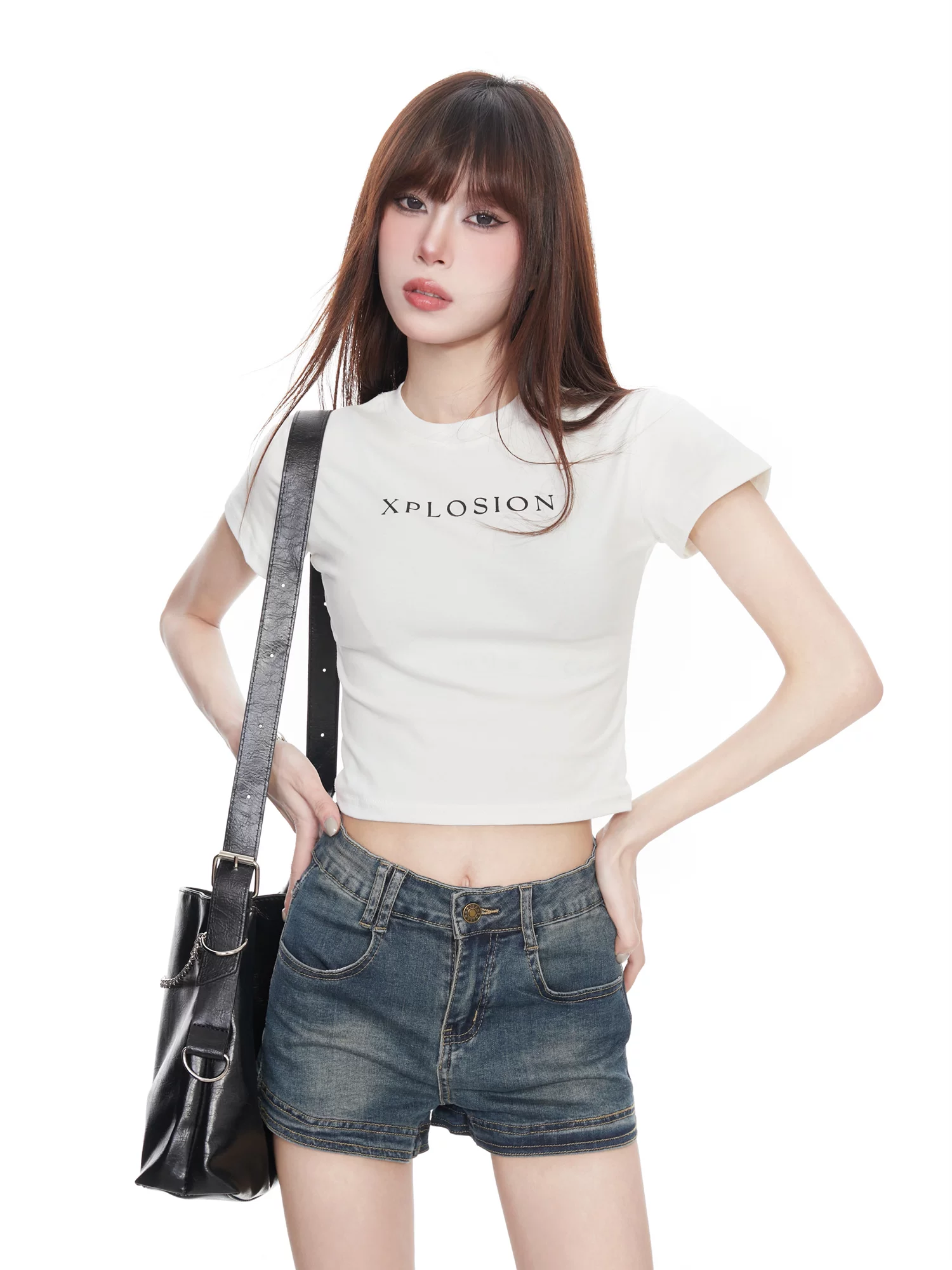 クルーネック ショート丈Tシャツ 商品写真