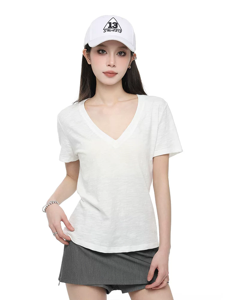 Vネック 半袖Tシャツ 商品写真
