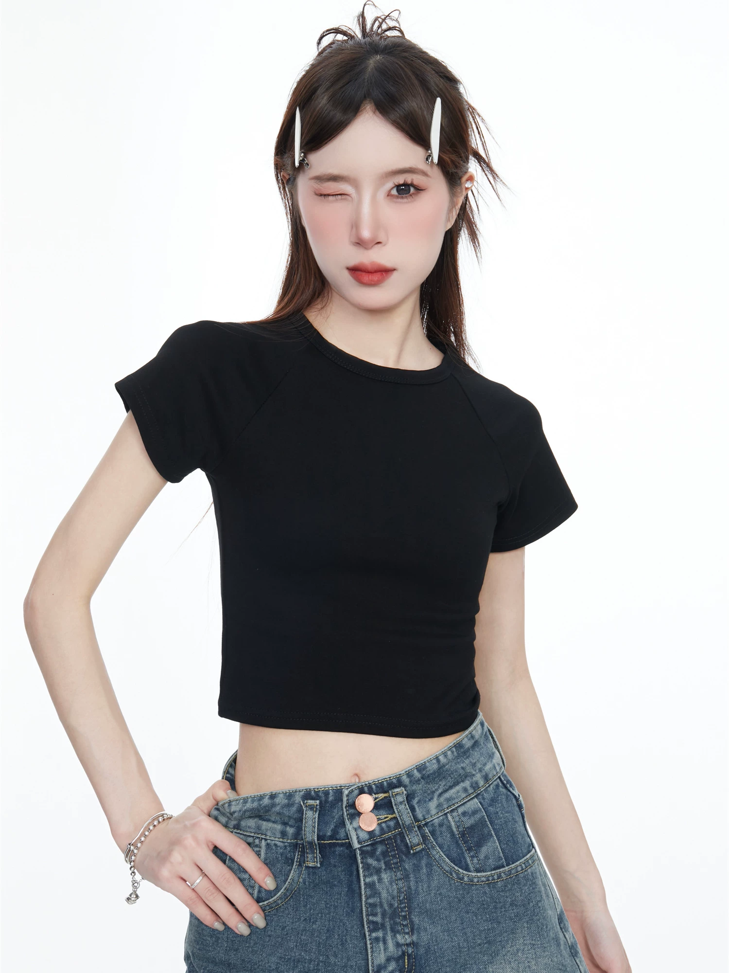 フレンチスリーブ ショート丈Tシャツ 商品写真