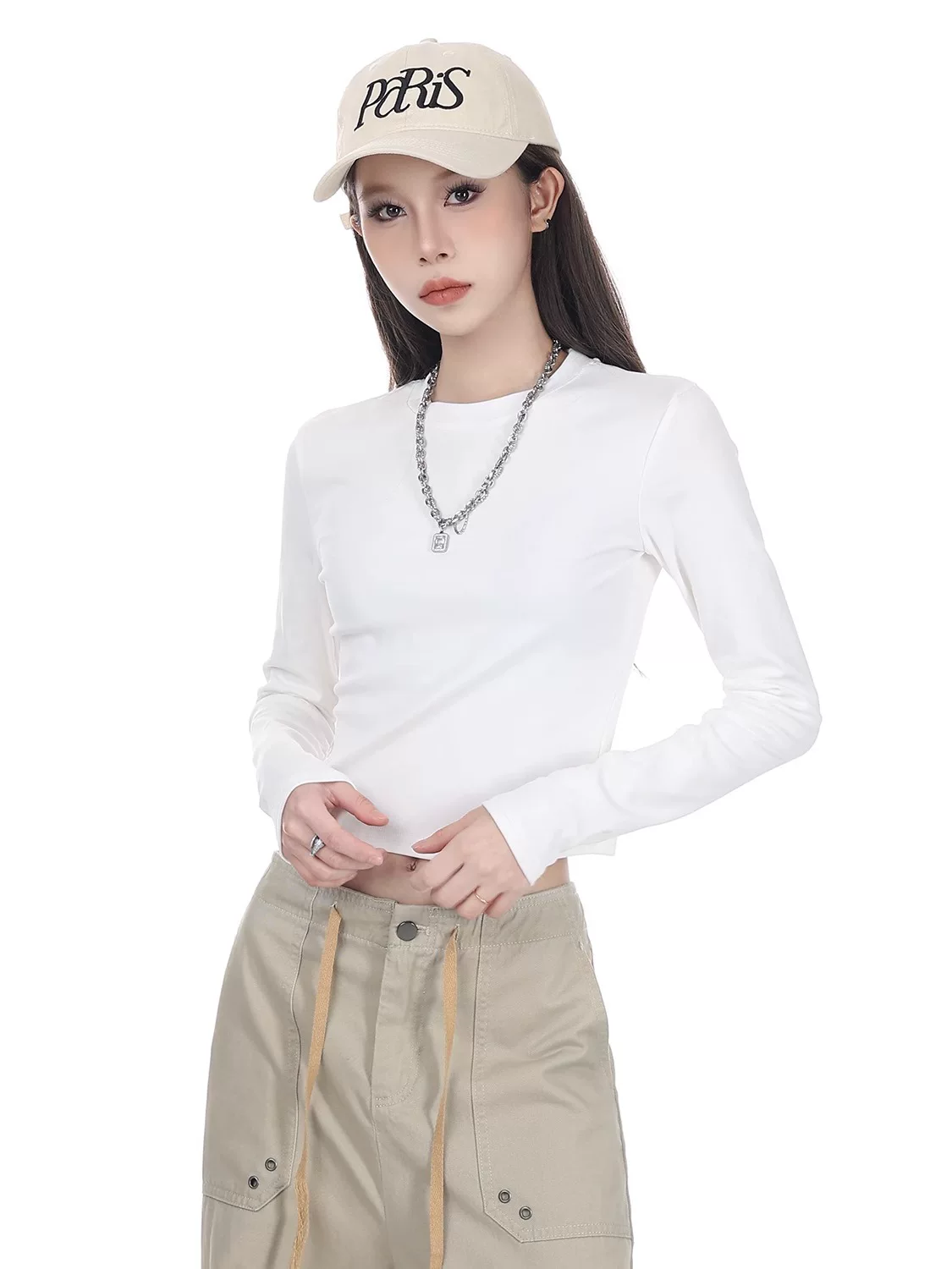 クルーネック 長袖Tシャツ 商品写真