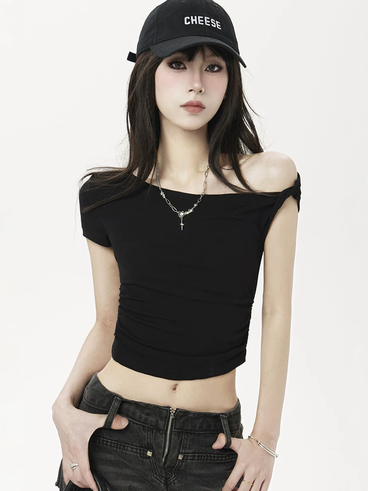 オフショルダー ショート丈 半袖Tシャツ 商品写真