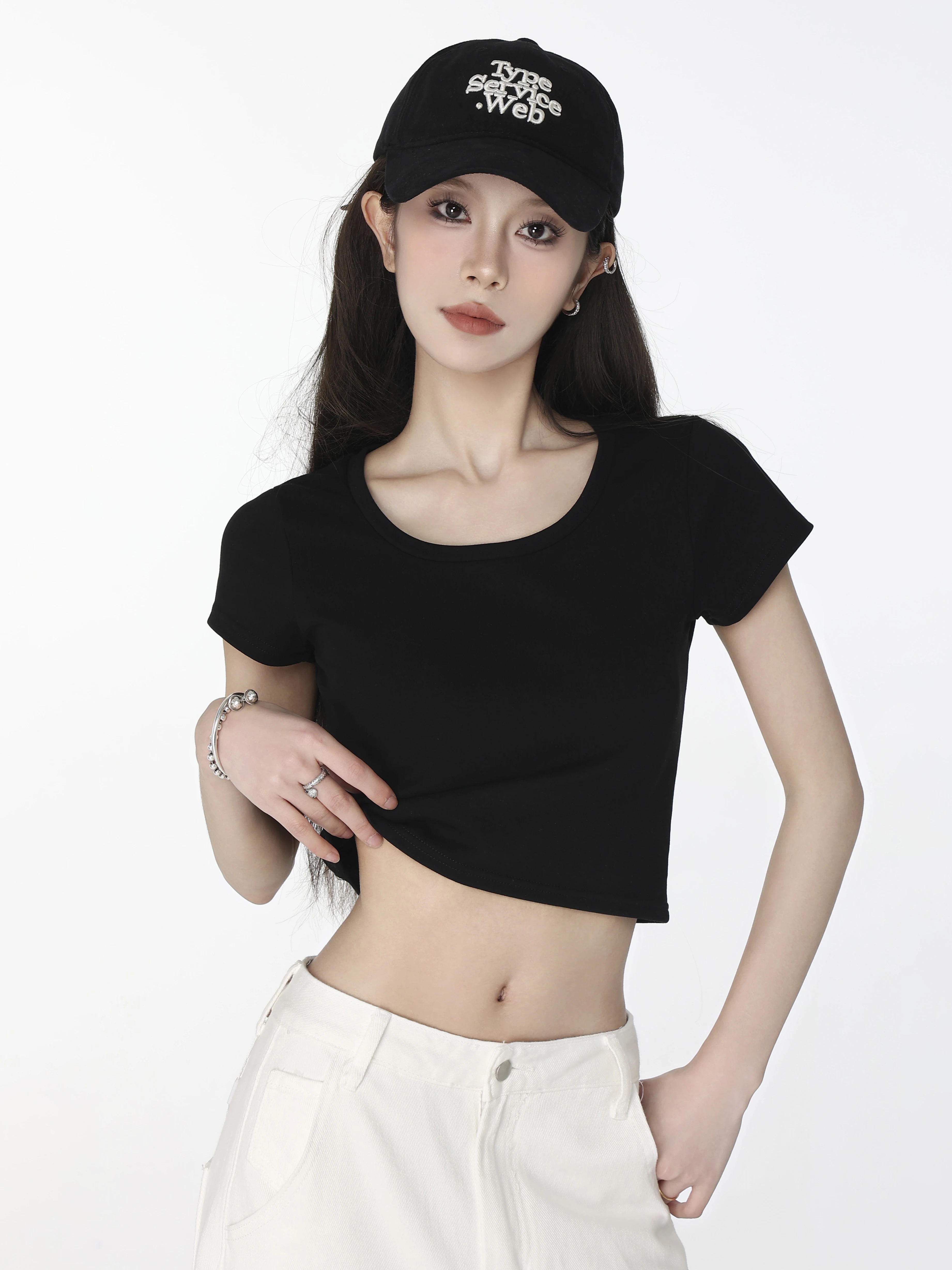 ショート丈 半袖Tシャツ 商品写真