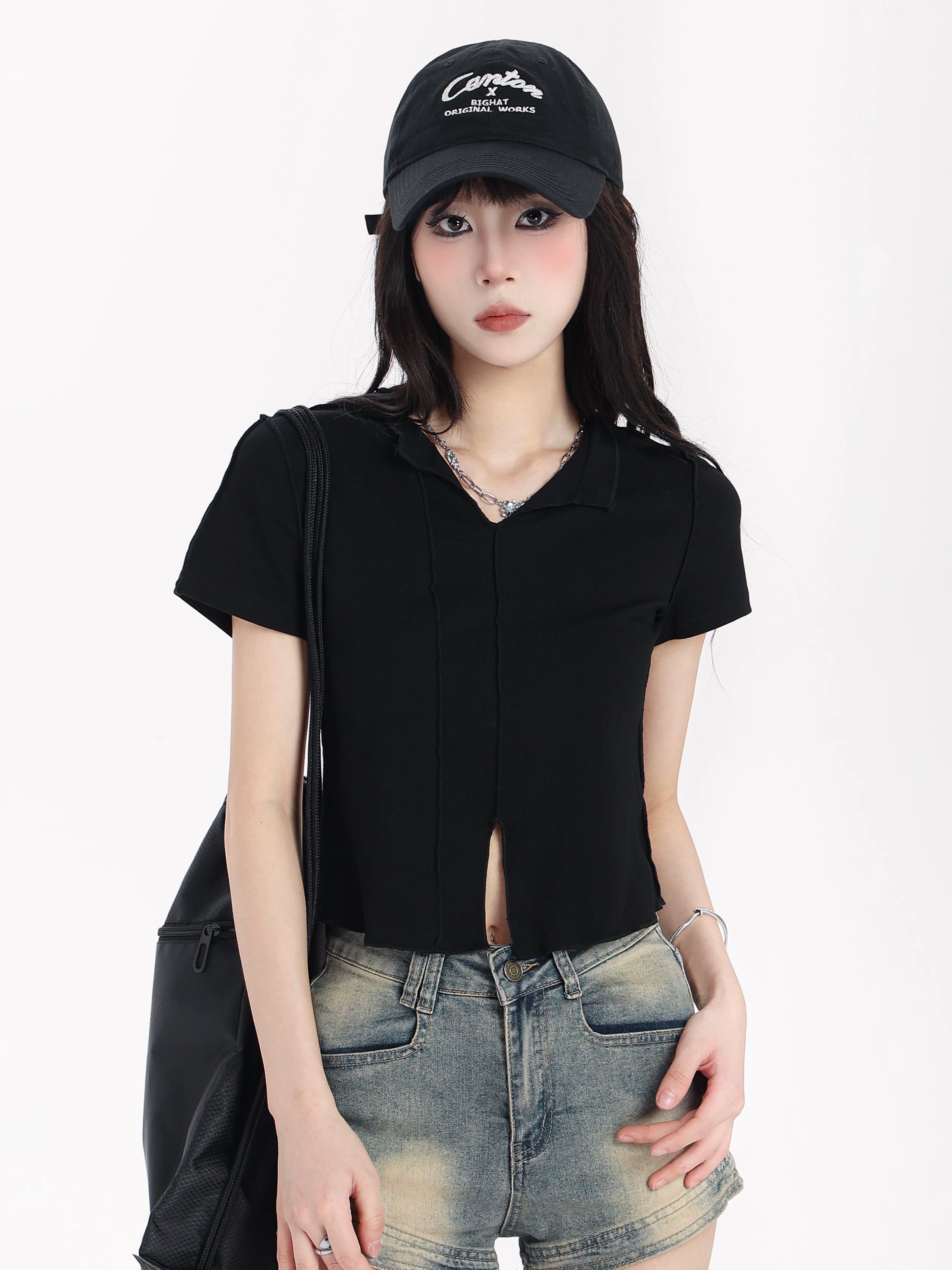 Vネック 半袖Tシャツ 商品写真