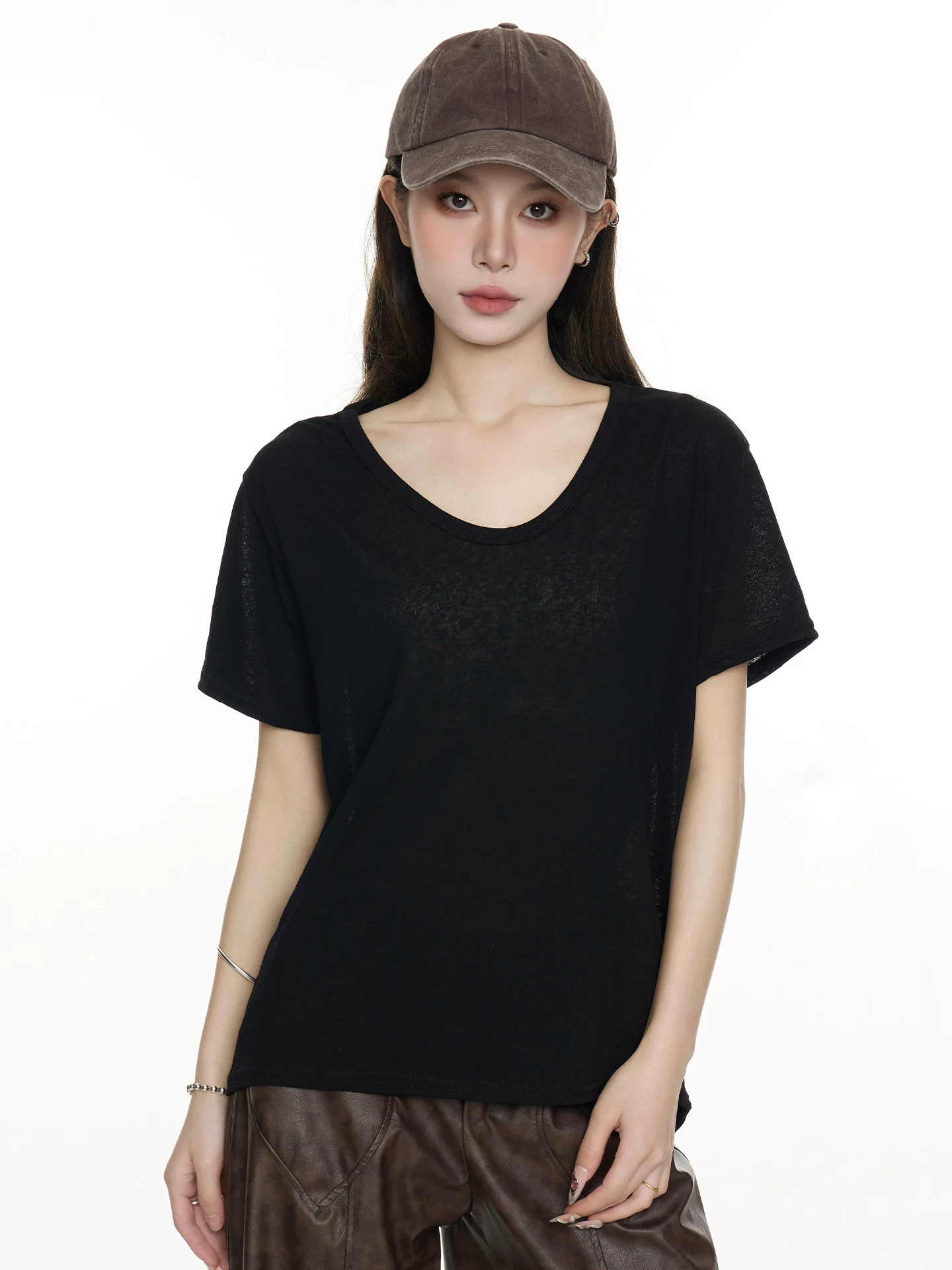 Vネック 半袖Tシャツ 商品写真