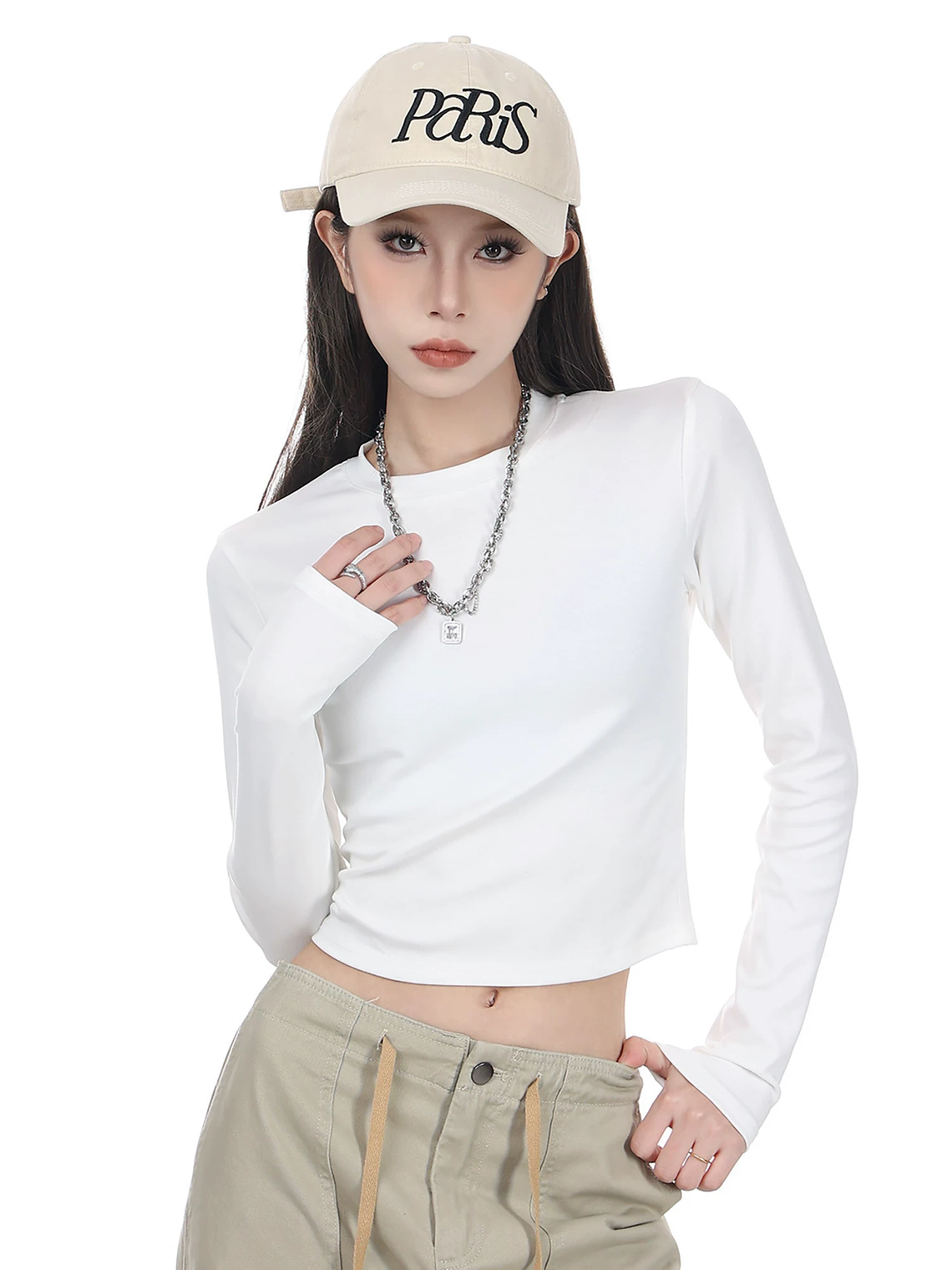 クルーネック 長袖Tシャツ 商品写真