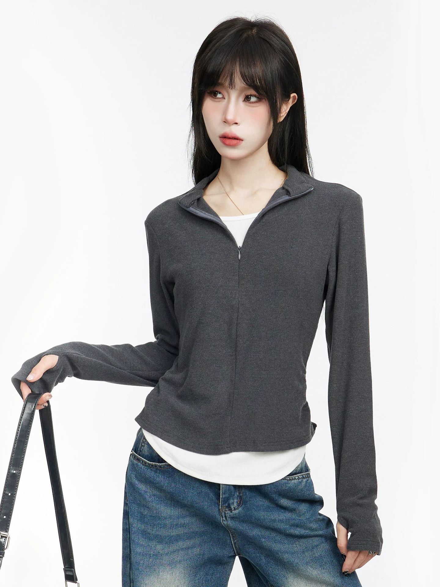 レイヤード風 長袖Tシャツ 商品写真