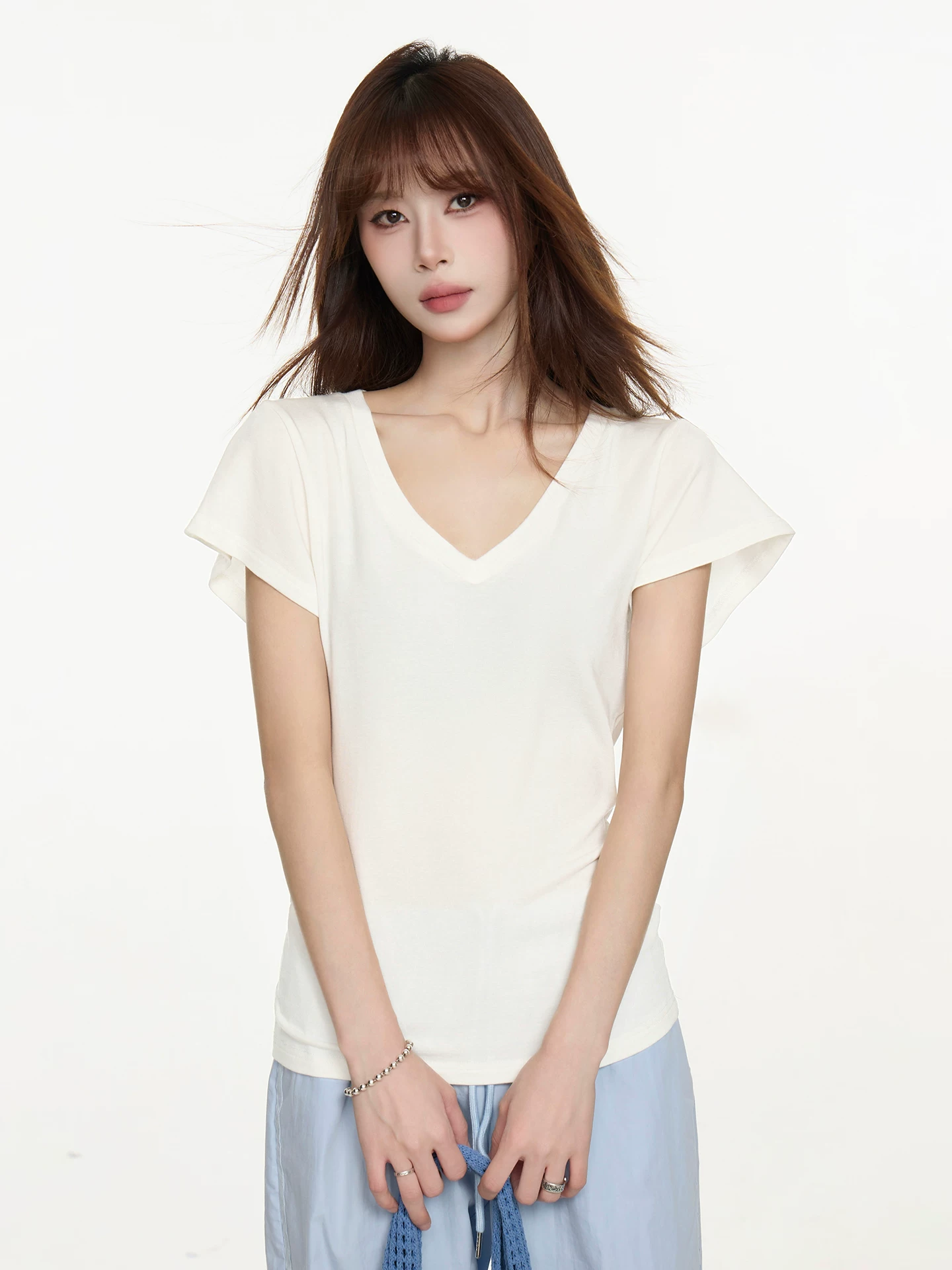 Vネック 半袖Tシャツ 商品写真