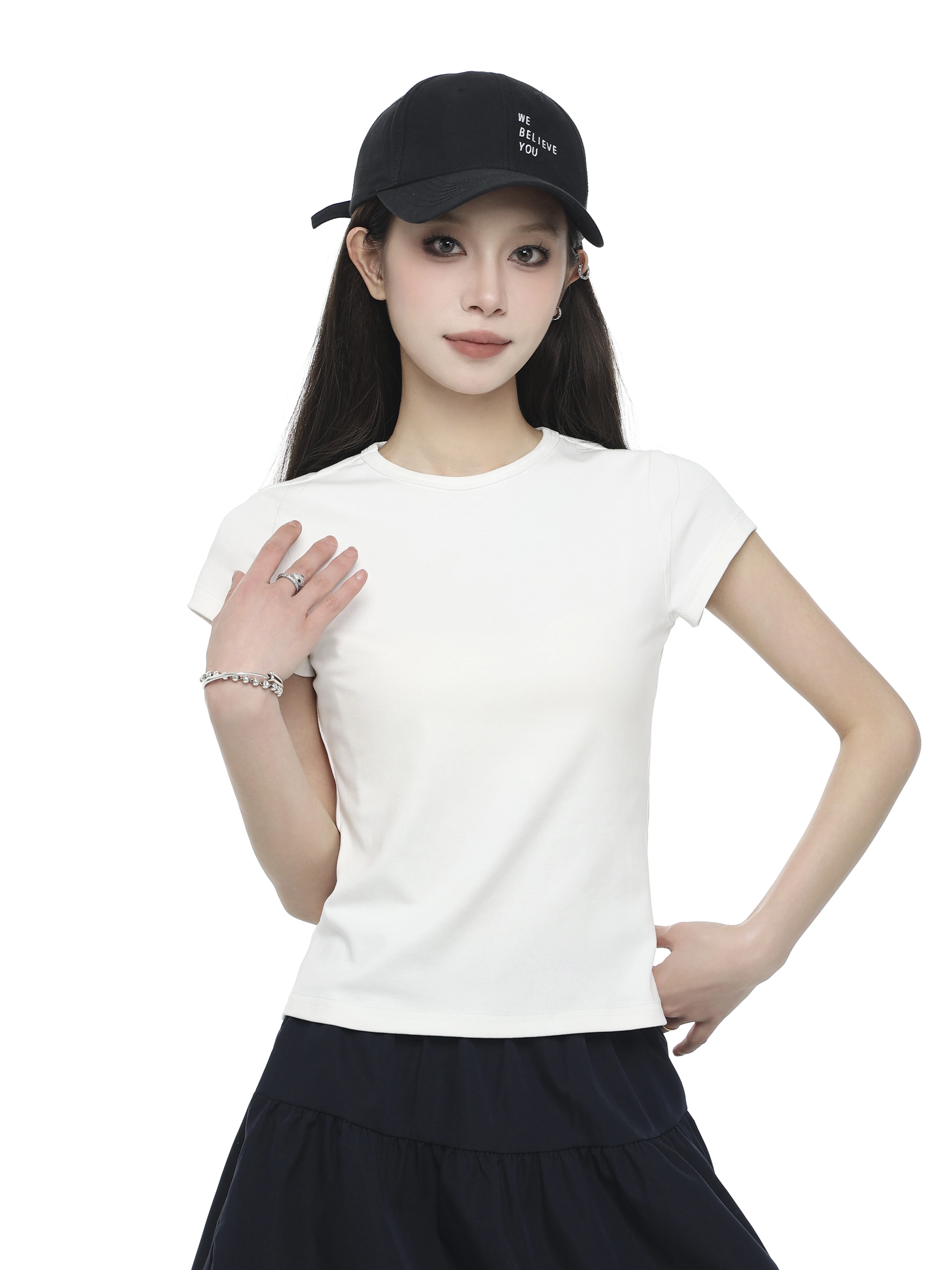 クルーネック ショート丈Tシャツ 商品説明・サイズ資料