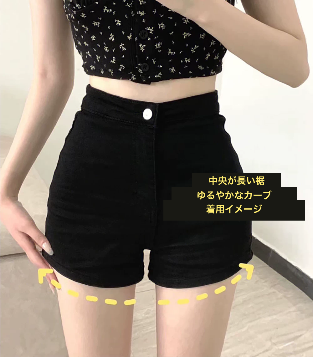 ハイウエスト デニムショートパンツ 商品写真