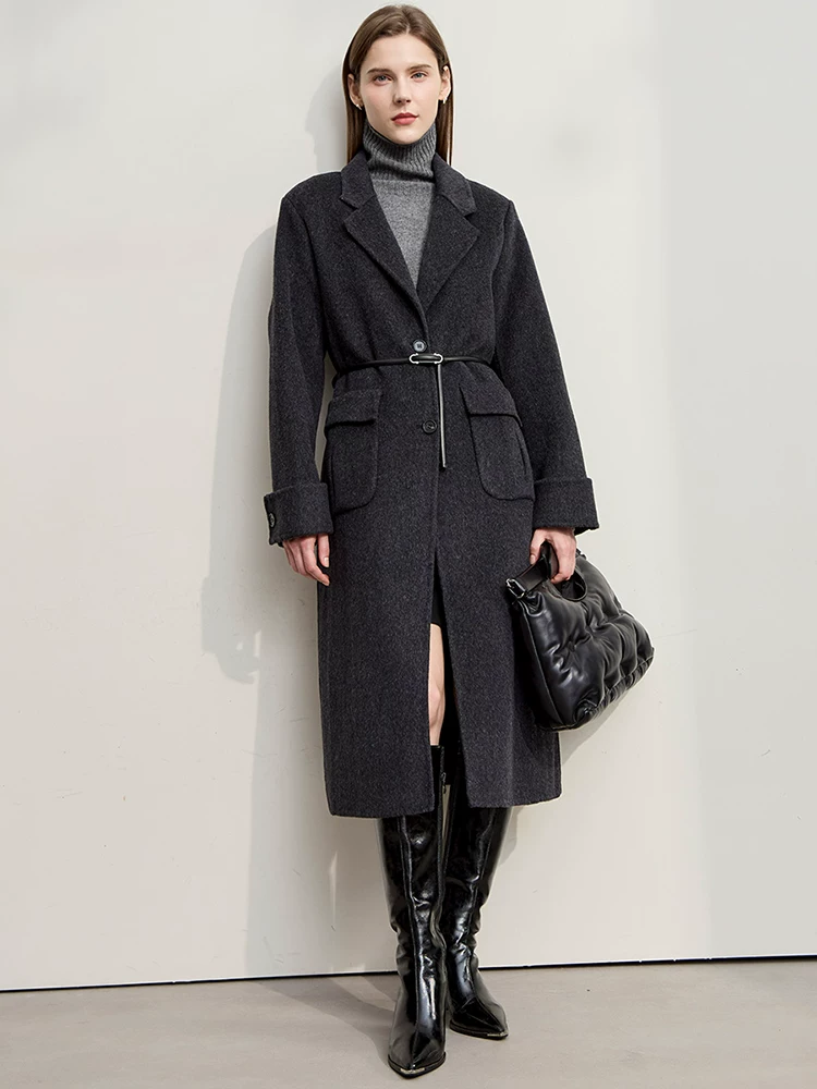 AMII ウール混ダブルフェイス ロングコート 商品写真