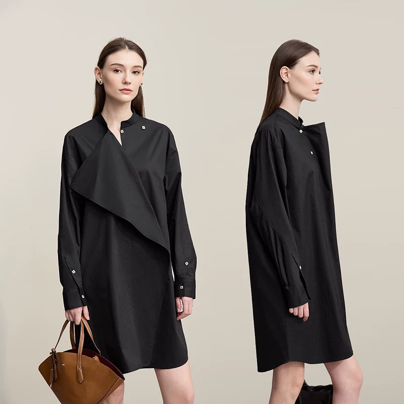 Amii アシンメトリー コットンシャツワンピース 商品写真