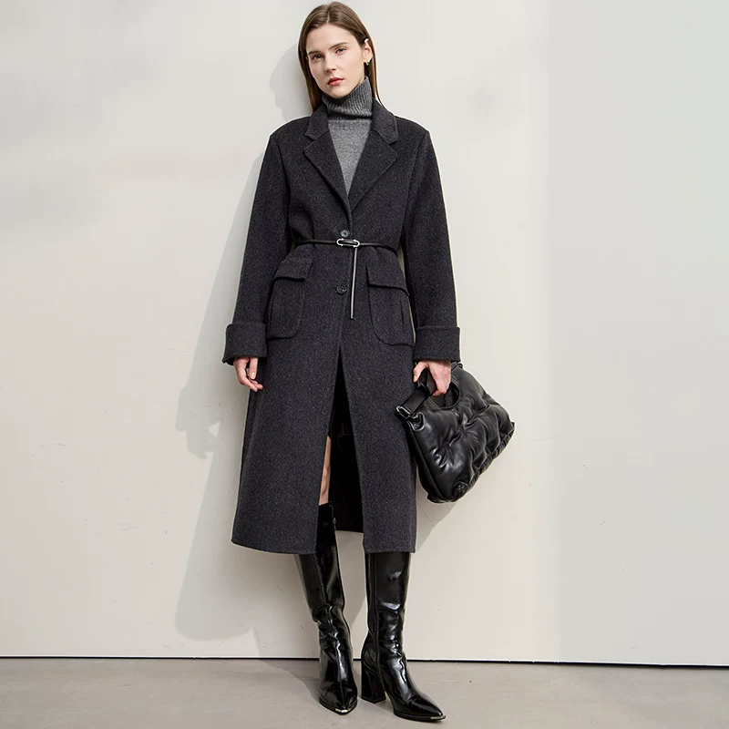 AMII ウール混ダブルフェイス ロングコート 商品写真