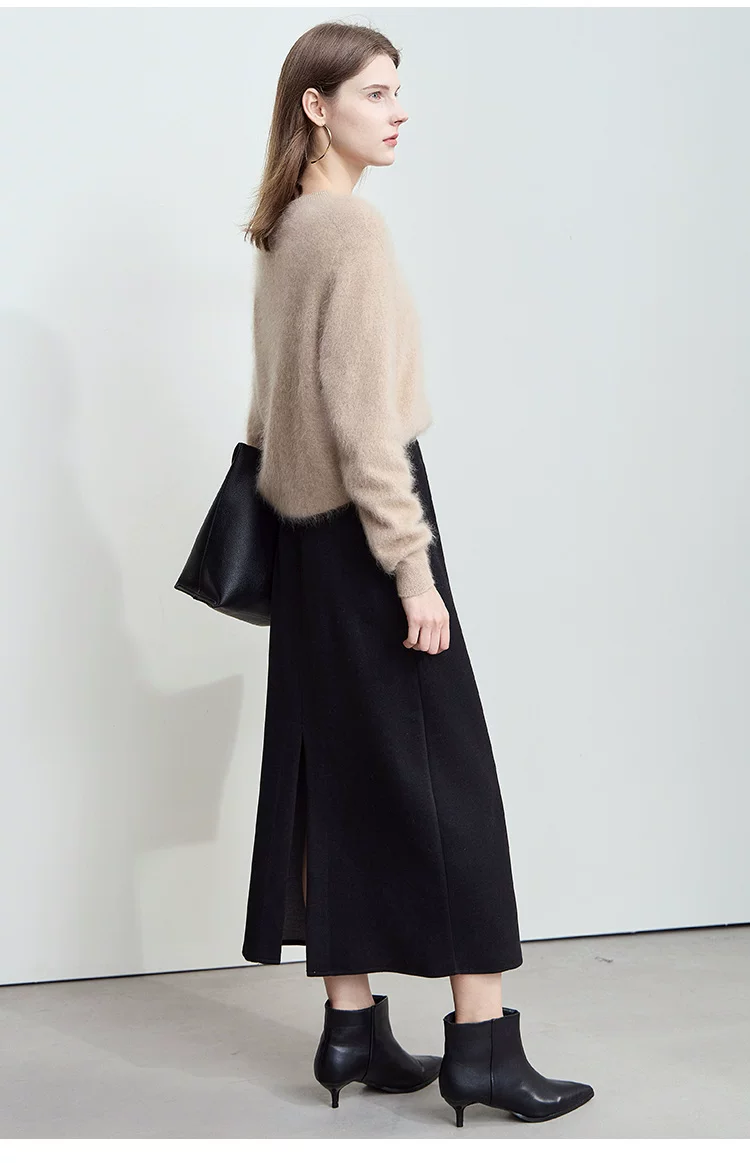 ウール混 ストレートロングスカート｜Amii 商品写真
