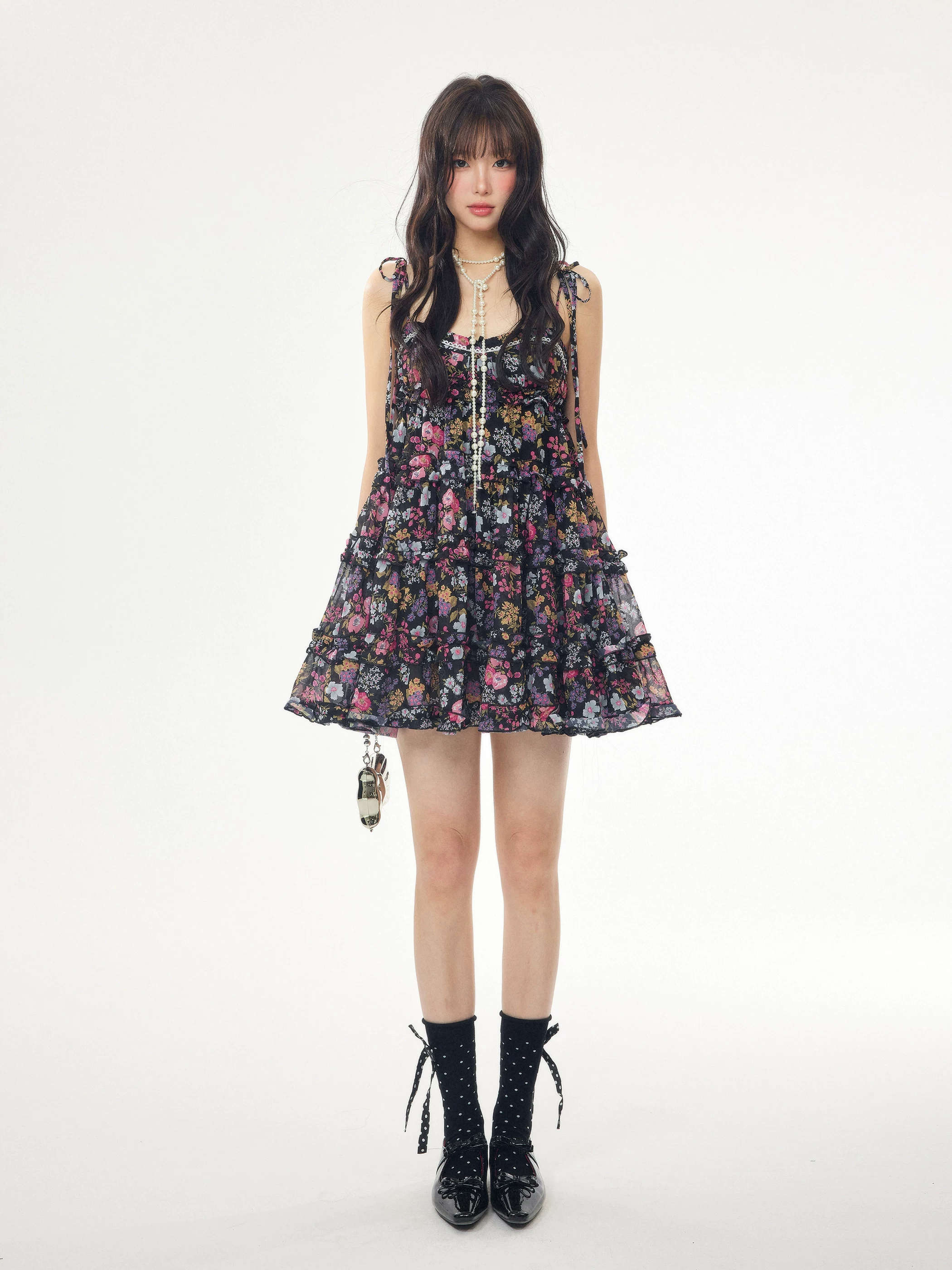 小花柄 ボリュームキャミワンピース 商品写真