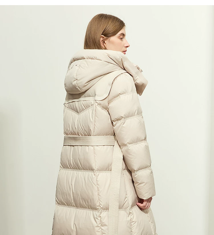 ベルト付き フードロングダウンコート｜Amii 商品写真