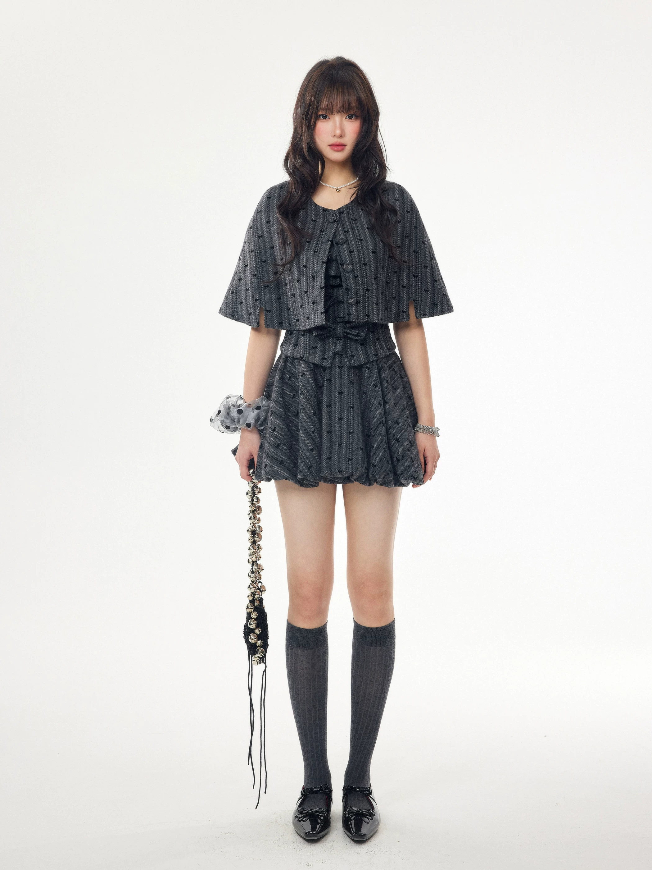 ケープ＆リボンワンピース 2点セット 商品写真