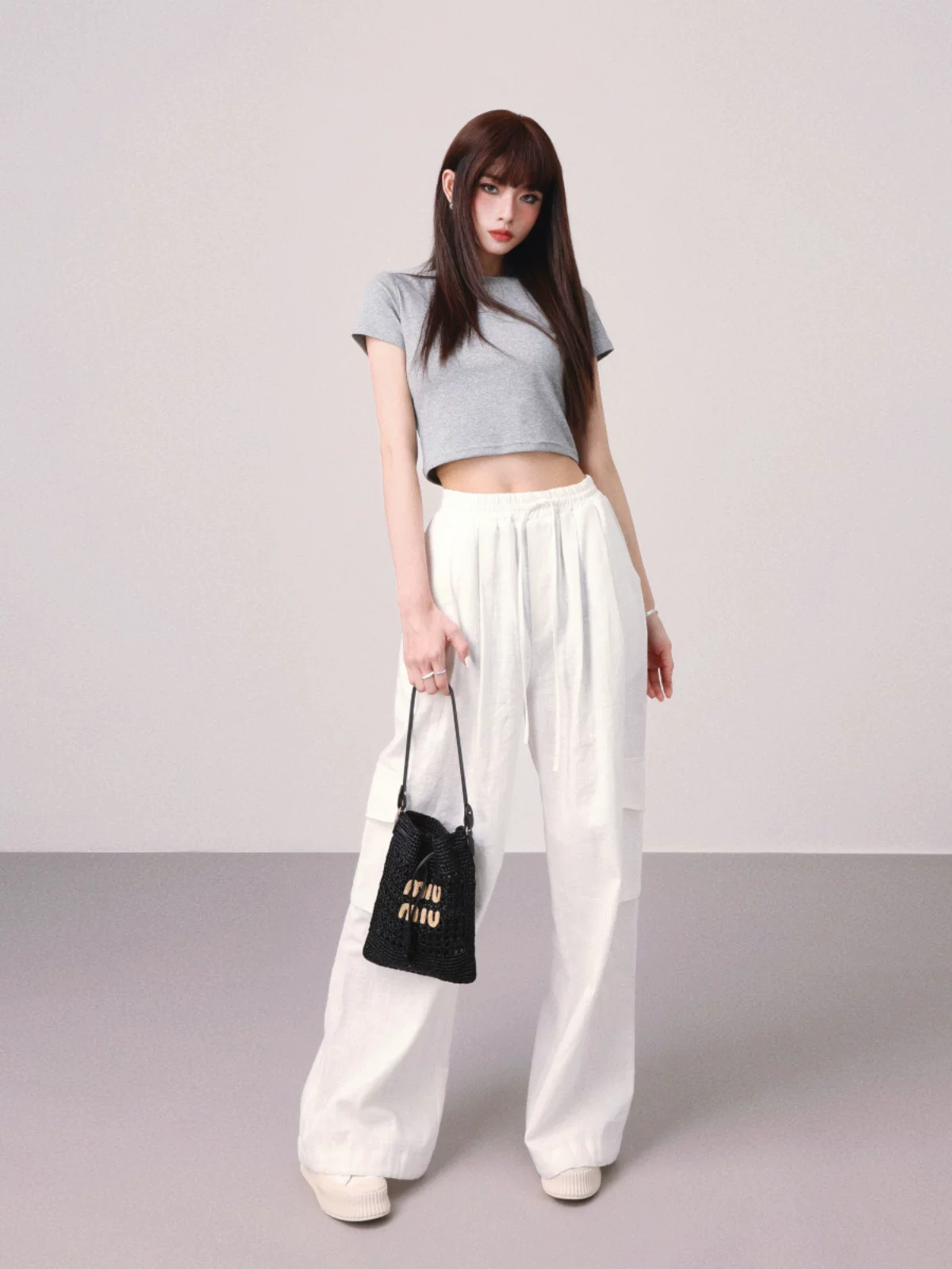 ホワイト ロングパンツ 商品写真