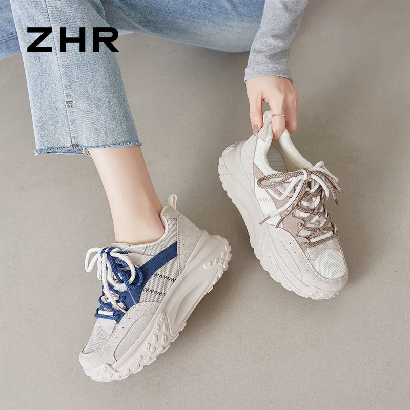 ZHR レトロ配色の厚底スニーカー 商品写真