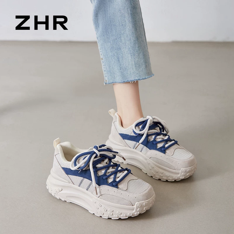 ZHR レトロ配色の厚底スニーカー 商品写真