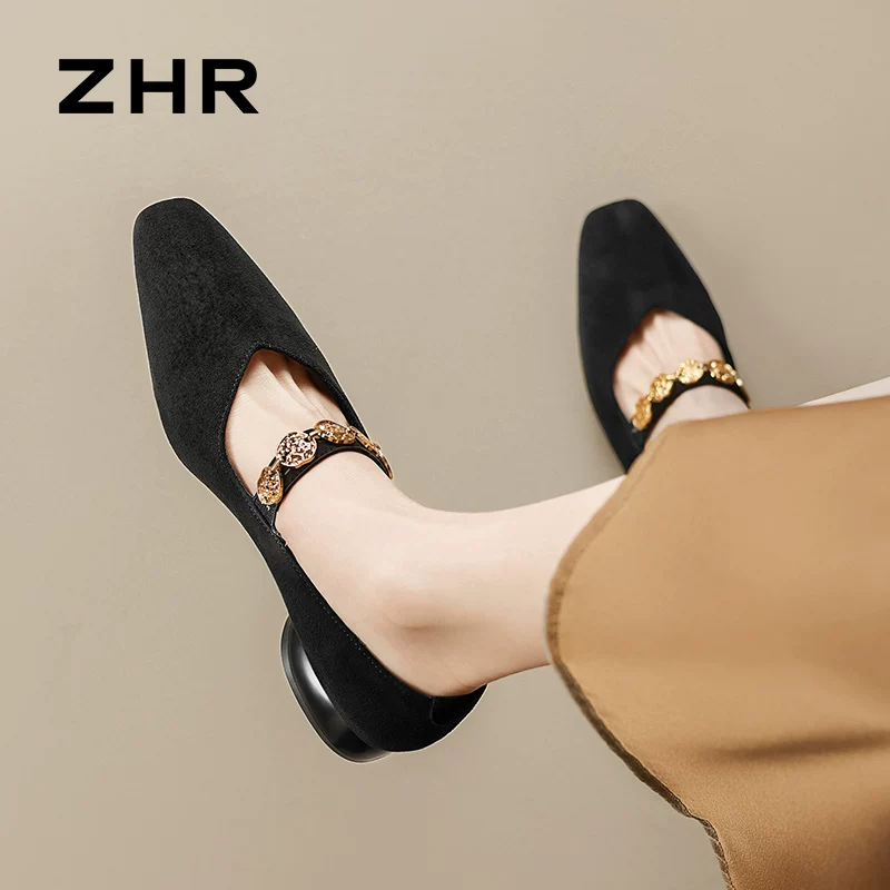 ZHR メタル飾り付き チャンキーヒール メリージェーン 商品写真