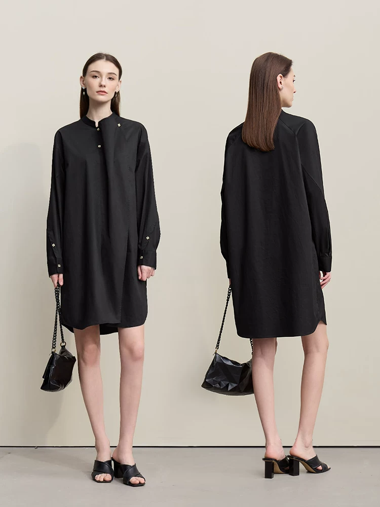 Amii アシンメトリー コットンシャツワンピース 商品写真