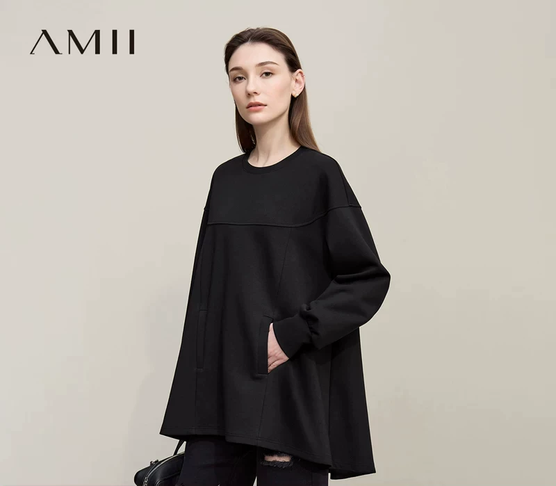 Amii コットン混 Aラインロングスウェット 商品写真