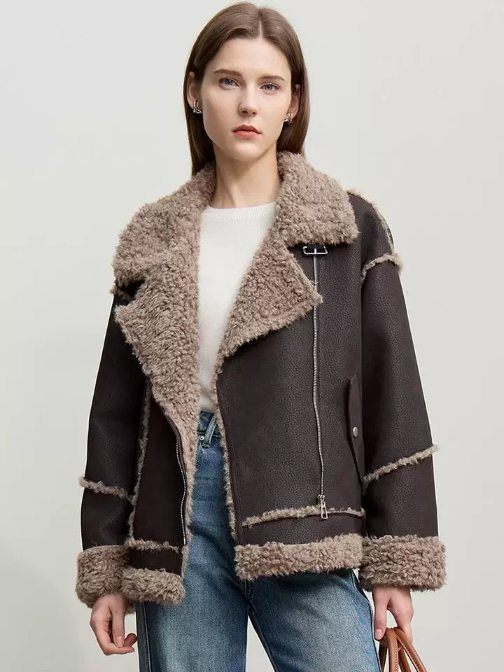 AMII フェイクスエード×ボア ジップジャケット 商品写真