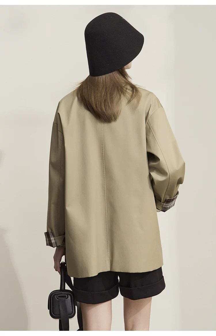 AMII 配色袖口 ミドル丈コート 商品写真