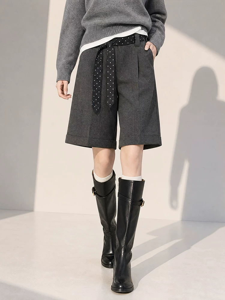 Amii リボン付きワイドハーフパンツ 商品写真