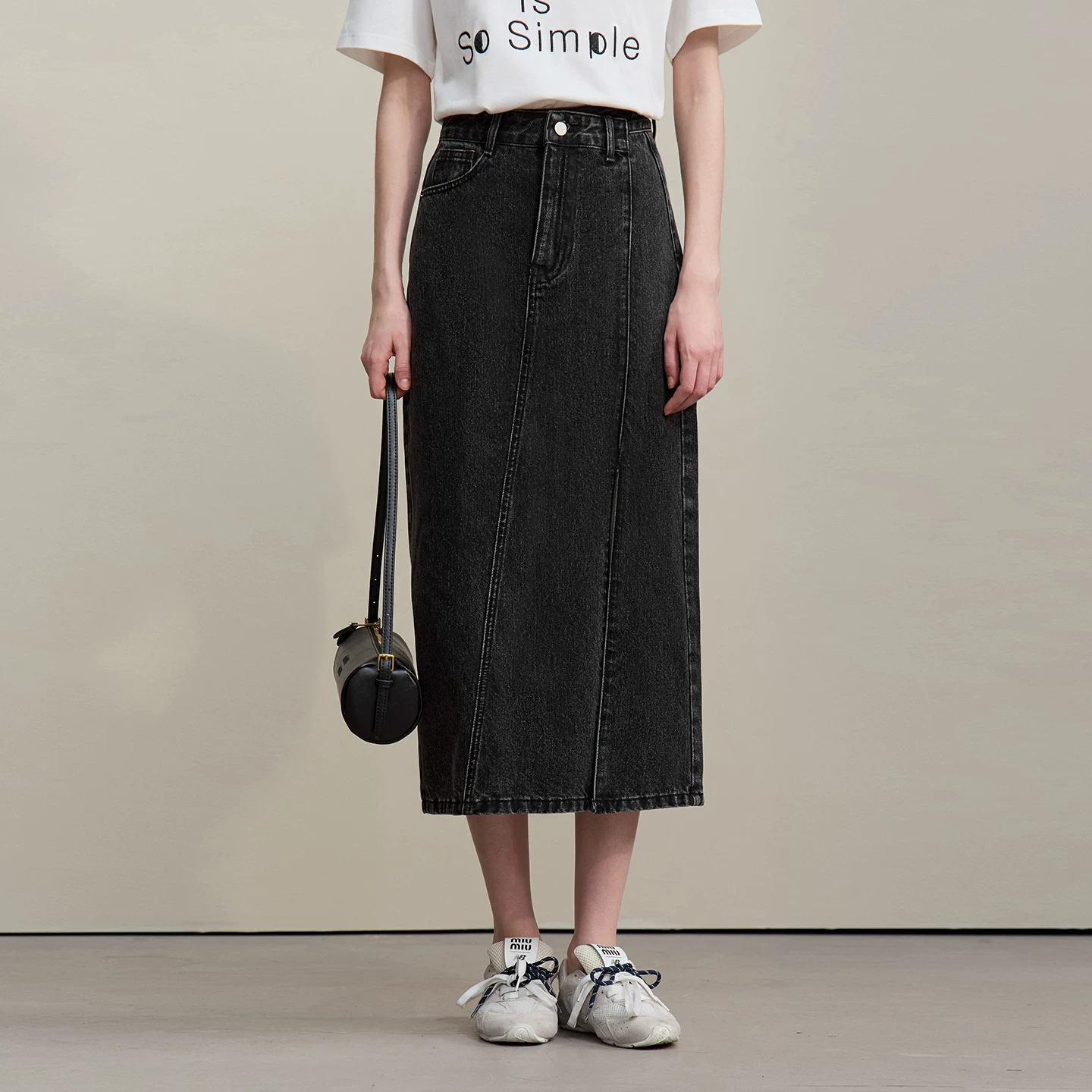 Amii アシンメトリー スリットデニムスカート 商品写真