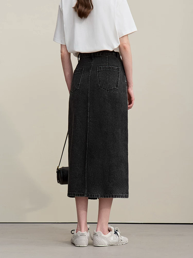 Amii アシンメトリー スリットデニムスカート 商品写真