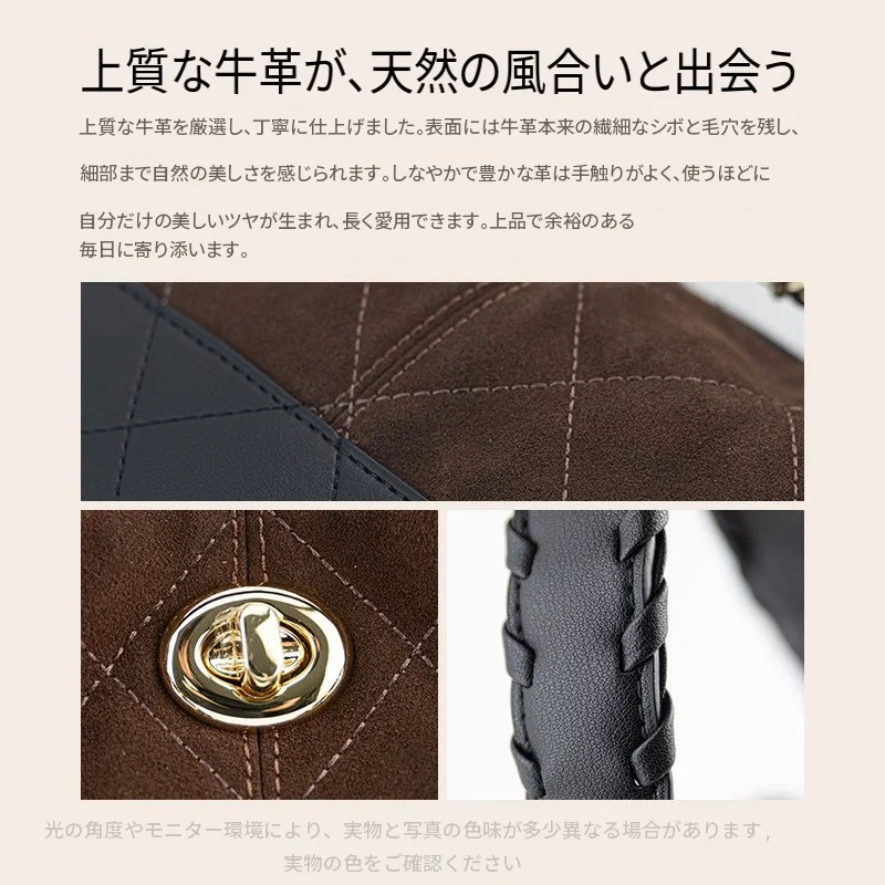 本革 チェーン バケツ型 トートバッグ ワンショルダー｜商品写真