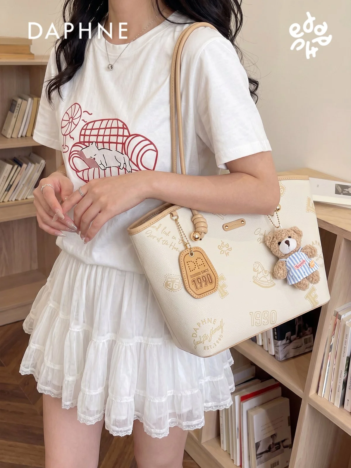 プリント トートバッグ マグネット開閉 ショルダー｜商品写真