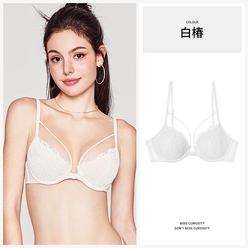 フロントホックの美背レースブラ＆ショーツセット