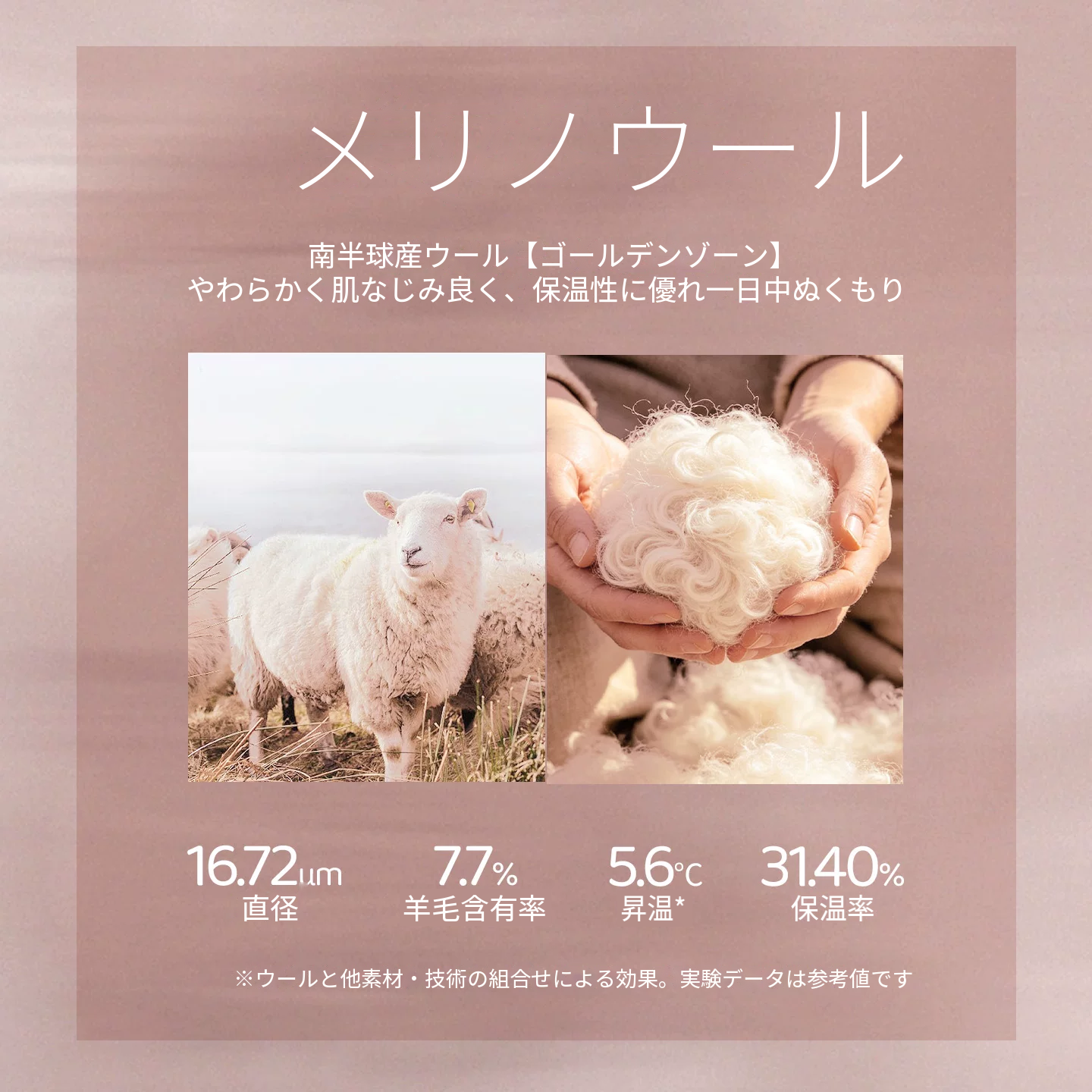 ウール混レースのVネックあったかインナー上下セット